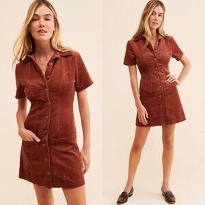 Rolla’s Francoise Cord Dress In Chestnut Size XS